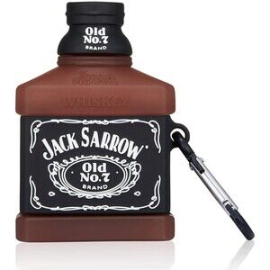 Case for Airpod 1&2, Cute Luxury Drink Character Silicone Case Jack Bottle
